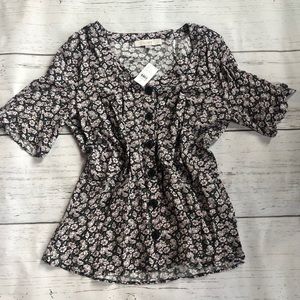 LOFT Floral Peplum Top